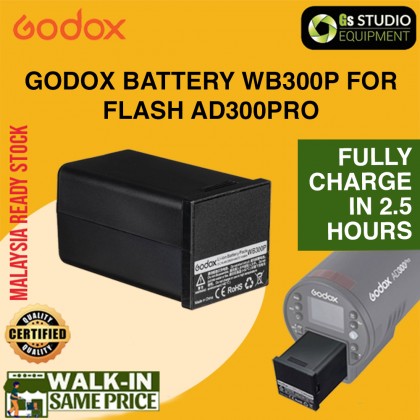 GODOX BATTERY WB300P FOR FLASH AD300PRO FULLY CHARGE IN 2.5 HOURS PROFESSIONAL LITHIUM BATTERY LARGE CAPACITY